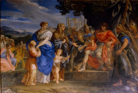 Coriolanus, banished from Rome and allied with the Volscians, hears his brethren
